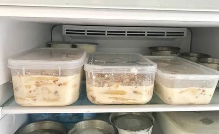 Bảo quản kem chuối trong ngăn đá tủ lạnh